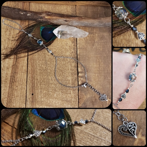 Celtic Heart Slave Bracelet Hand Chain Boho Belly Dancer Jewelry Stainless Steel - Picture 15 of 15